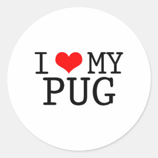 Ik hoor mijn pug ronde sticker