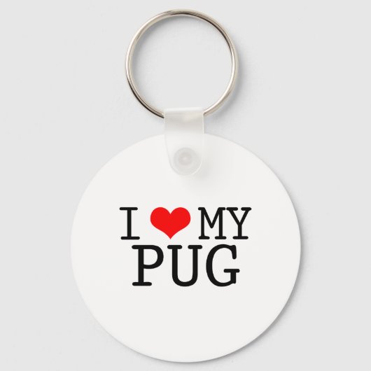 Ik hoor mijn pug sleutelhanger (Voorkant)