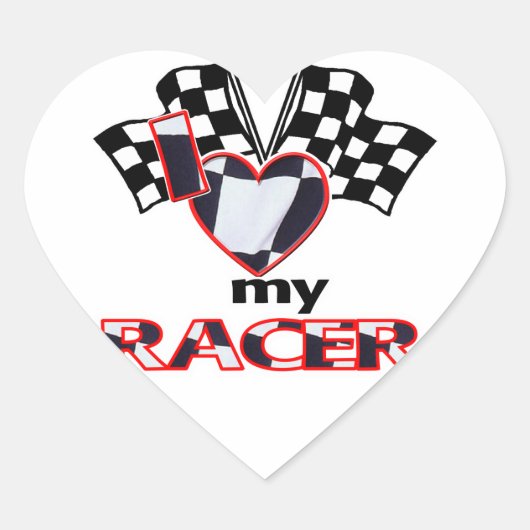 Ik hoor mijn racer hart sticker (Voorkant)