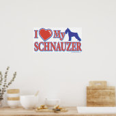 Ik hoor mijn Schnauzer Poster (Keuken)