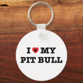 Ik hoor mijn Sleutelhanger met Button Pit Bull (Voorkant)