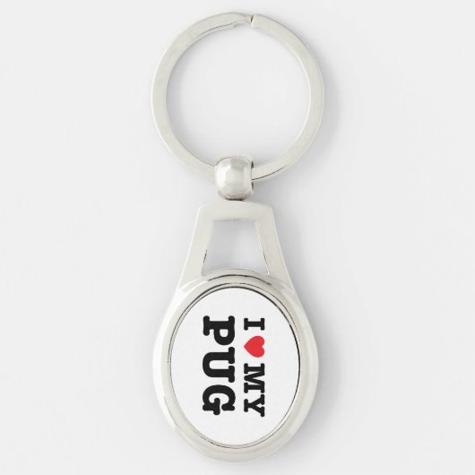 Ik hoor mijn Sleutelhanger van het metaal van Pug (Voorkant)