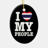 Ik hoor mijn Thaise mensen Keramisch Ornament (Achterkant)