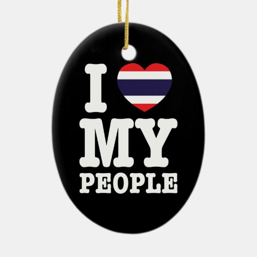 Ik hoor mijn Thaise mensen Keramisch Ornament (Achterkant)