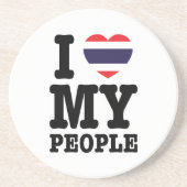 Ik hoor mijn Thaise mensen Zandsteen Onderzetter (Voorkant)