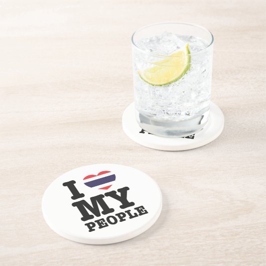 Ik hoor mijn Thaise mensen Zandsteen Onderzetter (Zijkant)