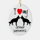 Ik hoor mijn twee Duitse herdershonden Keramisch Ornament (Rechts)