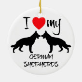 Ik hoor mijn twee Duitse herdershonden Keramisch Ornament (Achterkant)