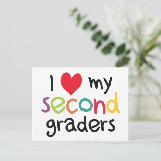 Ik hoor mijn tweede klas leraarsliefde briefkaart (Staand voorkant)