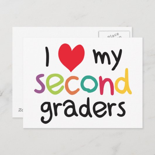 Ik hoor mijn tweede klas leraarsliefde briefkaart (Voorkant / Achterkant)