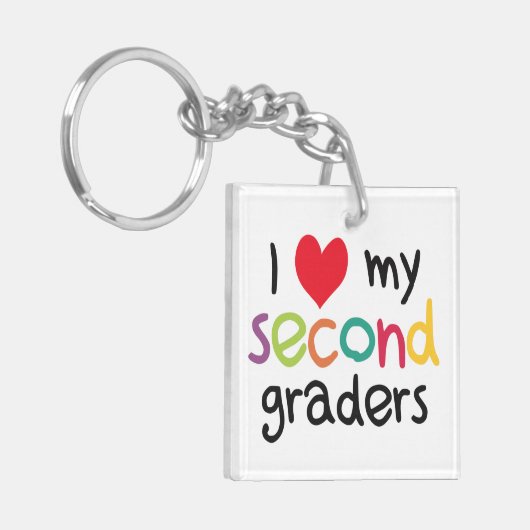 Ik hoor mijn tweede klas leraarsliefde sleutelhanger (Voorkant Links)