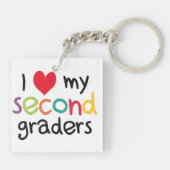 Ik hoor mijn tweede klas leraarsliefde sleutelhanger (Achterkant)
