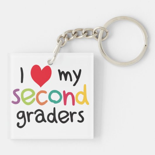 Ik hoor mijn tweede klas leraarsliefde sleutelhanger (Achterkant)