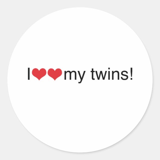 Ik hoor mijn tweelingen ronde sticker (Voorkant)