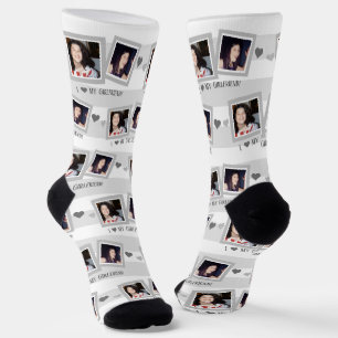 Ik hoor mijn Vriendin Grijs Twee Foto Sokken