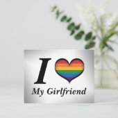 Ik hoor mijn Vriendin Lesbian Pride Typografie Briefkaart (Staand voorkant)