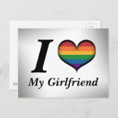 Ik hoor mijn Vriendin Lesbian Pride Typografie Briefkaart (Voorkant / Achterkant)