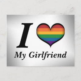 Ik hoor mijn Vriendin Lesbian Pride Typografie Briefkaart