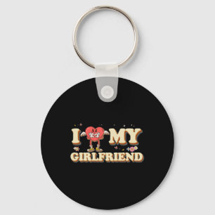 Ik hoor mijn Vriendin Valentijn Groovy Couple Sleutelhanger