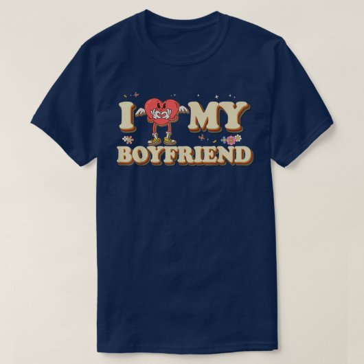 Ik hoor mijn vriendin Valentijn Groovy Couple T-shirt (Design voorkant)