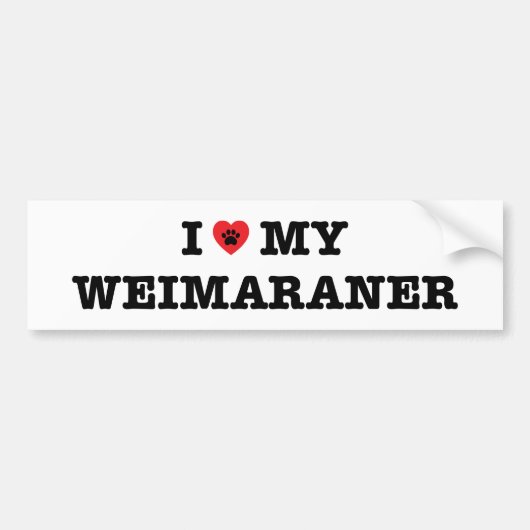 Ik hoor mijn Weimaraner Bumpersticker (Voorkant)