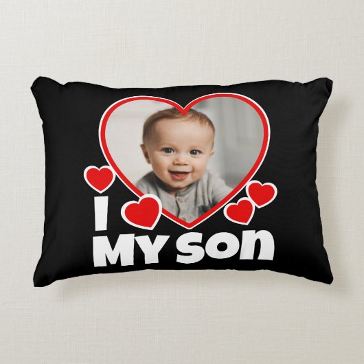 Ik hoor mijn zoon persoonlijke foto accent kussen (Voorkant)