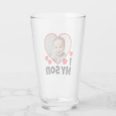 Ik hoor mijn zoon persoonlijke foto-bier glas (Achterkant)