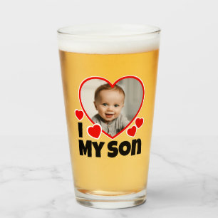 Ik hoor mijn zoon persoonlijke foto-bier glas