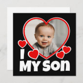 Ik hoor mijn zoon persoonlijke fotoplatte kaart (Voorkant / Achterkant)