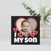 Ik hoor mijn zoon persoonlijke fotoplatte kaart (Staand voorkant)