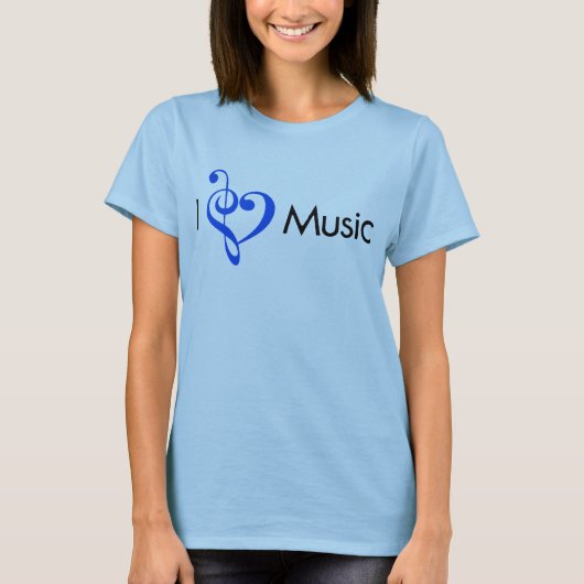 Ik hoor Muziek blauw T-shirt (Voorkant)