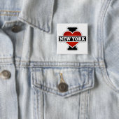 Ik hoor New York Vierkante Button 5,1 Cm (In situ)
