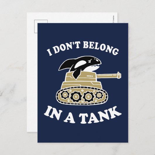 Ik hoor niet in een tank briefkaart (Voorkant / Achterkant)