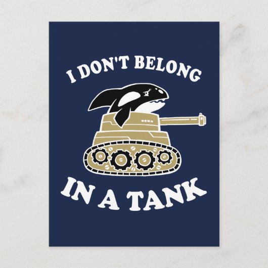 Ik hoor niet in een tank briefkaart (Voorkant)