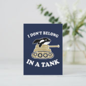 Ik hoor niet in een tank briefkaart (Staand voorkant)