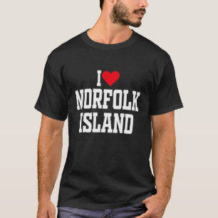 Ik hoor Norfolk Island met rood hart Ik hou van No T-shirt