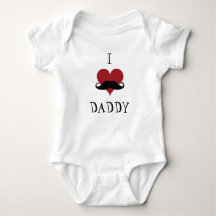 Ik hoor papa Funny Mustache Heart Red Black