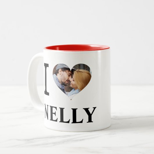 Ik hoor persoonlijke paren fotoliefhebber tweekleurige koffiemok (Voorkant links)