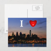Ik hoor Philly in Twilight Briefkaart (Voorkant / Achterkant)