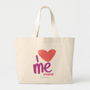 Ik hoor roze/Paars Grote Tote Bag