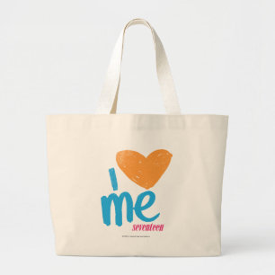 Ik hoor Sinaasappel/Aqua Grote Tote Bag