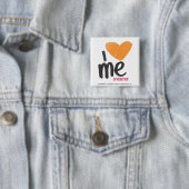 Ik hoor Sinaasappel Vierkante Button 5,1 Cm (In situ)