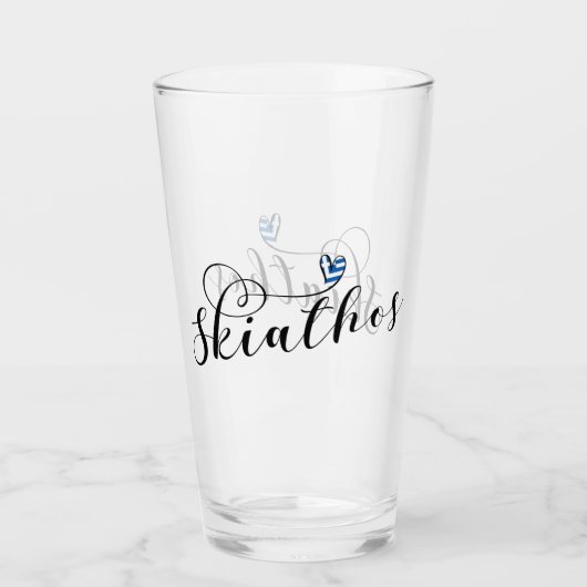 Ik hoor Skiathios, met Griekse vlag Glas (Voorkant)