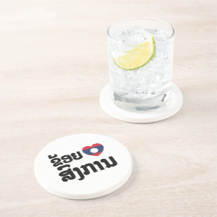 Ik hoor Songkan Laotiaanse taal Zandsteen Onderzetter