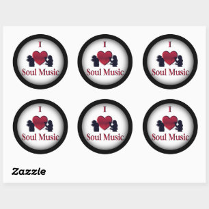 Ik hoor Soul Music Framed Ronde Sticker