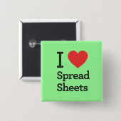 Ik hoor Spread Sheets Vierkante Button 5,1 Cm (Voorkant /achterkant)