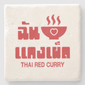 Ik hoor Thai Red Curry Stenen Onderzetter (Voorkant)