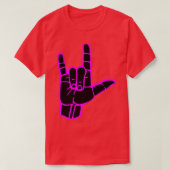 IK HOOR U zwart-wit overzicht Teken lang T-shirt (Design voorkant)