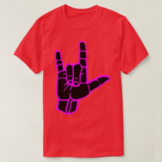 IK HOOR U zwart-wit overzicht Teken lang T-shirt (Design voorkant)