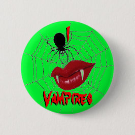 Ik hoor Vampiers {Lime Green} Ronde Button 5,7 Cm